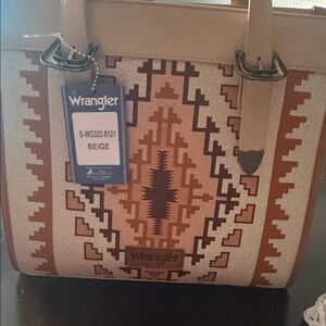 Wrangler Beige and Brown Southwestern Pattern Tote